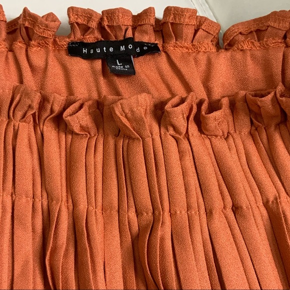 Haute Mode Pumpkin Spice Pleated Skirt NWOT - Picture 4 of 8